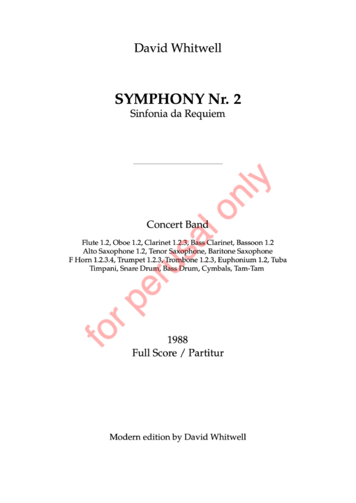 DW_symphonyII-score-WM-1 Whitwell, Symphony Nr. 2, "Sinfonia da Requiem"