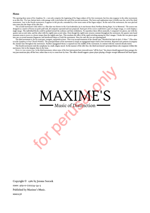 Sorcsek, Symphony No. 2